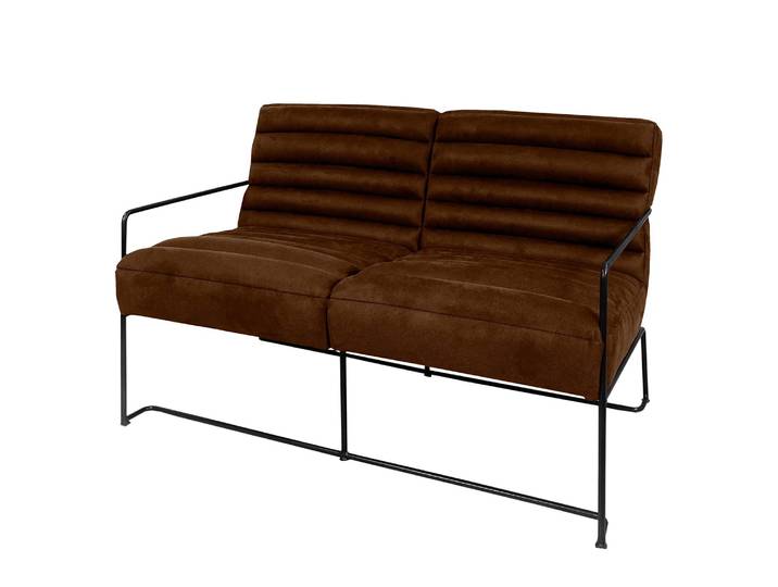 Sofa II 2-Sitzer Braun/Schokolade/ Braun Webstoff 121 x 81 x 78cm Industrial