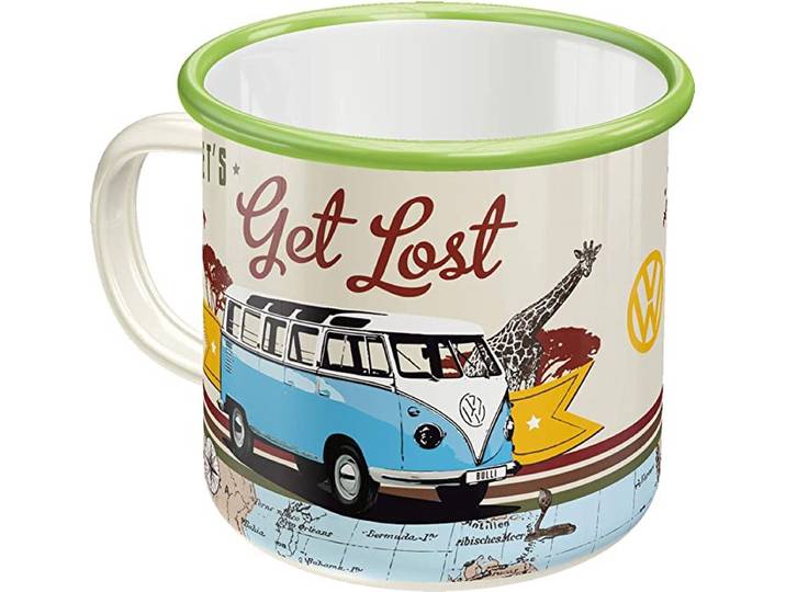 Emaille beker VW Bulli Let's Get