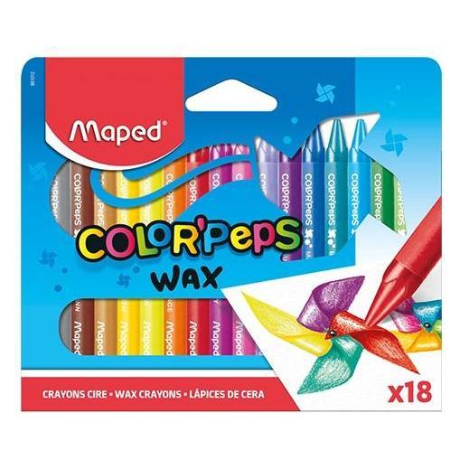 Maped Wachsmalstift COLOR'PEPS WAX, 18er Kartonetui (18x) (861012)
