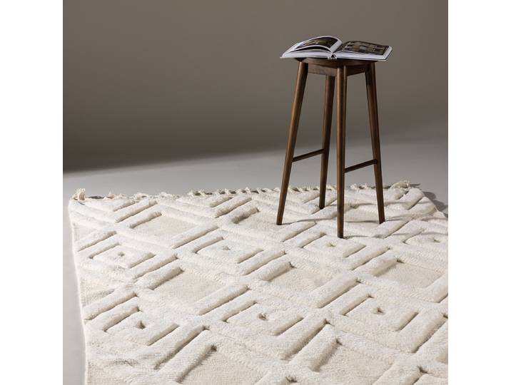 Tapis à poils longs Dahlia 200 x 300cm Blanc/Blanc