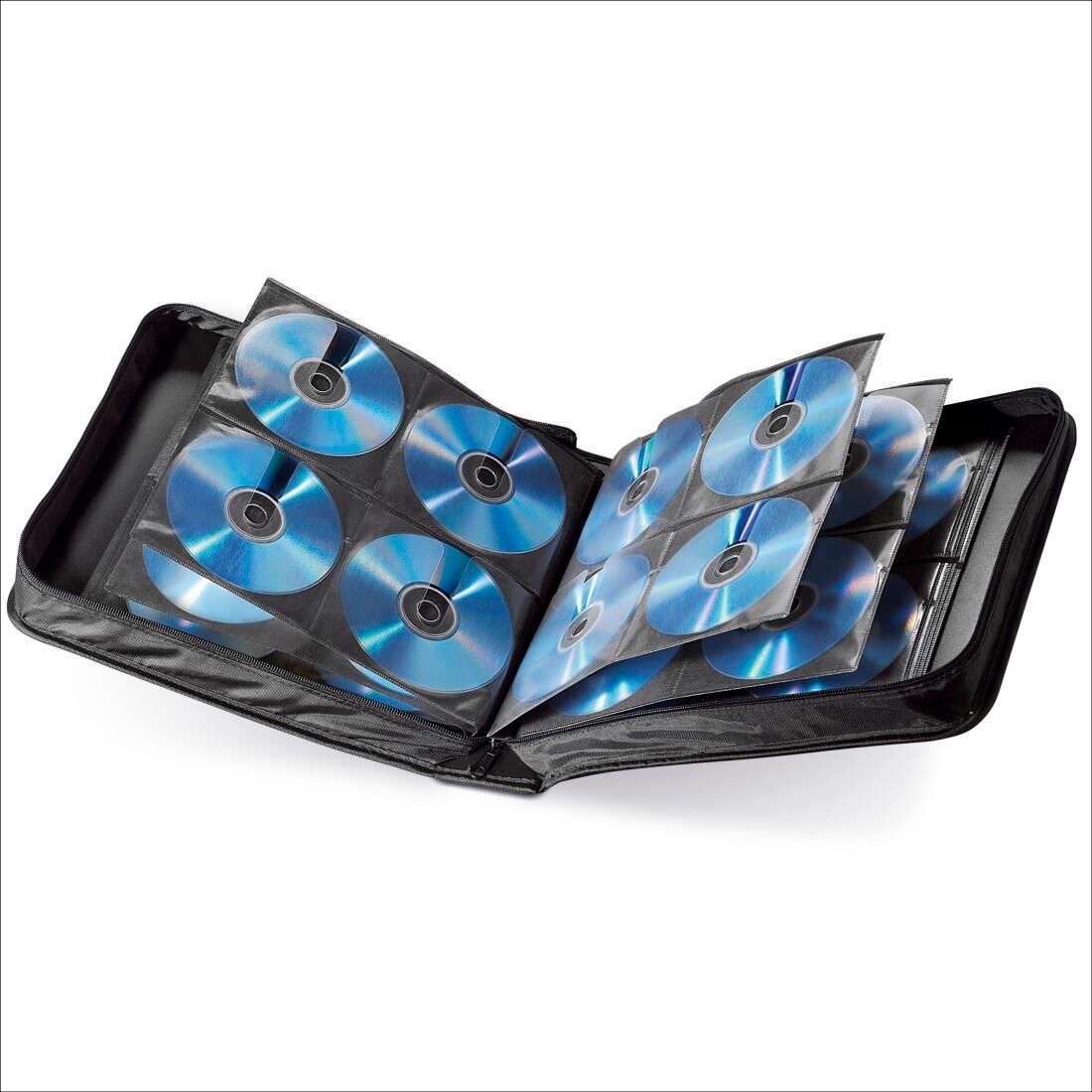 Hama CD-Hülle "CD-/DVD-/Blu-ray Tasche, Schwarz, für max. 160 Discs", schwarz, CD, Hüllen, CD-Hülle