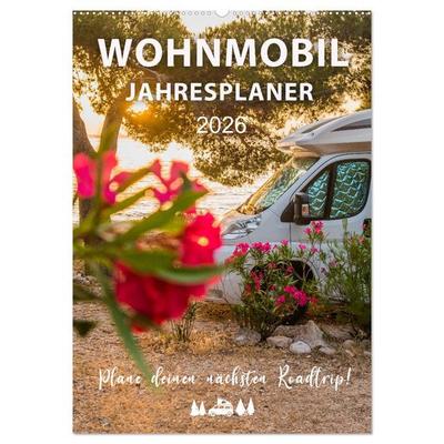 Wohnmobil Jahresplaner (Wandkalender 2026 DIN A2 hoch), CALVENDO Monatskalender