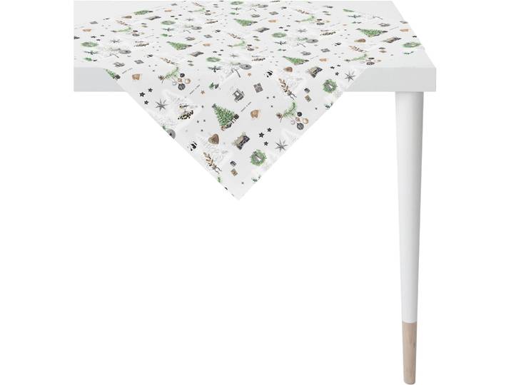 Tischdecke APELT 3710 , weiss (grün, weiß), B:100cm L:100cm, Baumwolle, Polyester, Tischdecken, Tischdecke