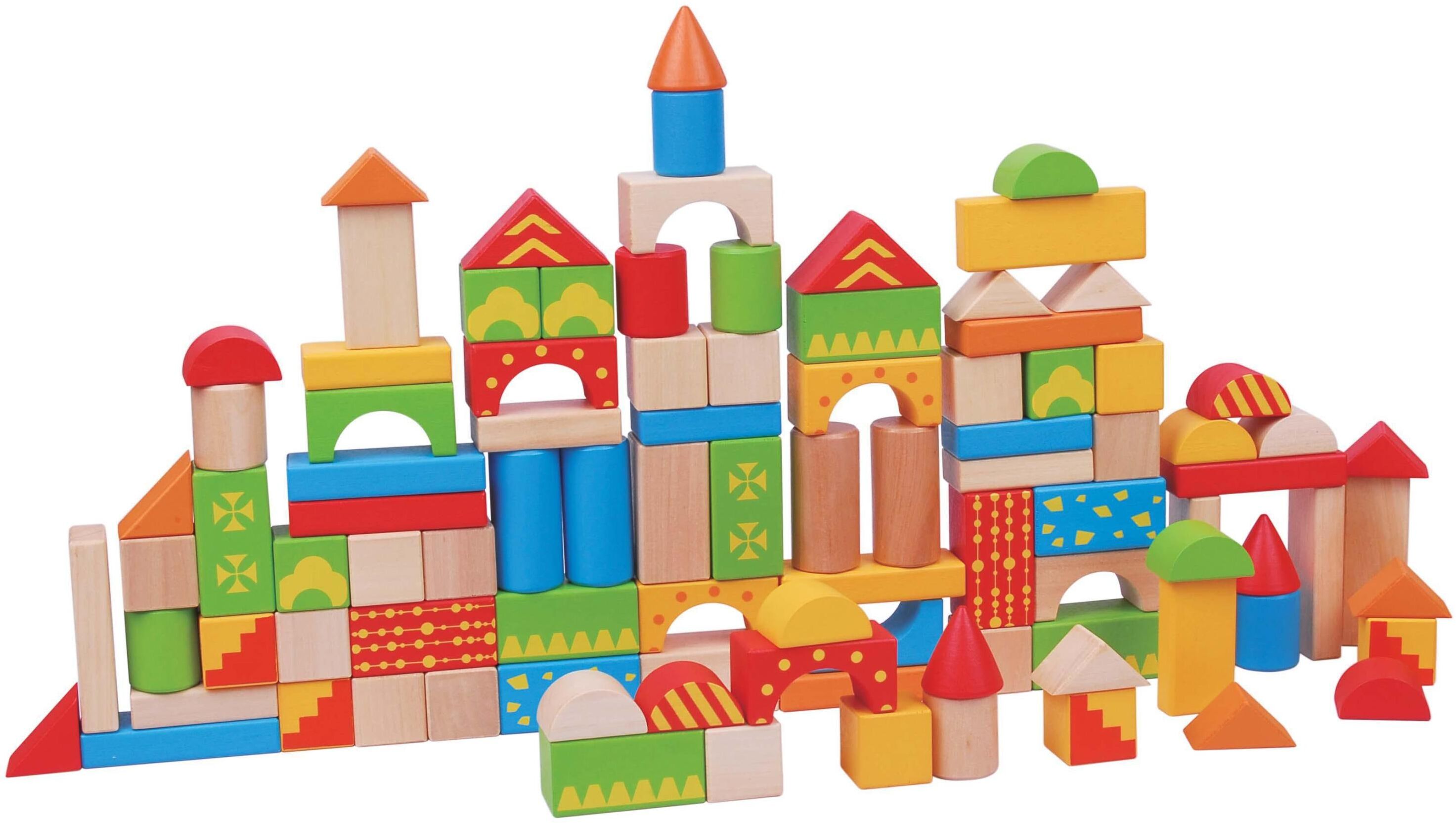 Spielbausteine SPIELBA "Spielba Holzspielwaren Bauklötze Ho", Kinder, bunt, Spielbausteine Spielbausteine bunt Einheitsgröße