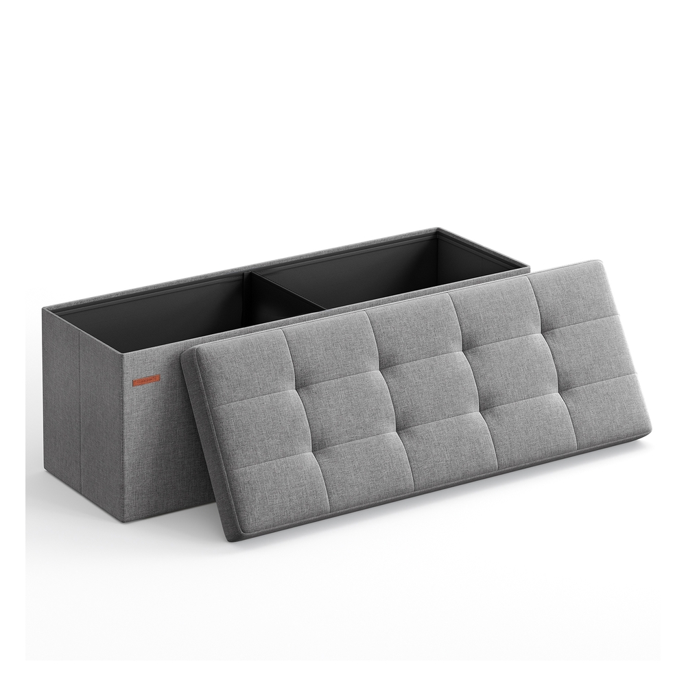 SONGMICS Sitzbank mit Stauraum 110 cm Hellgrau B34LSF77G