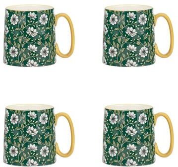 10 Strawberry Street Bella Flora Mugs, Set of 4