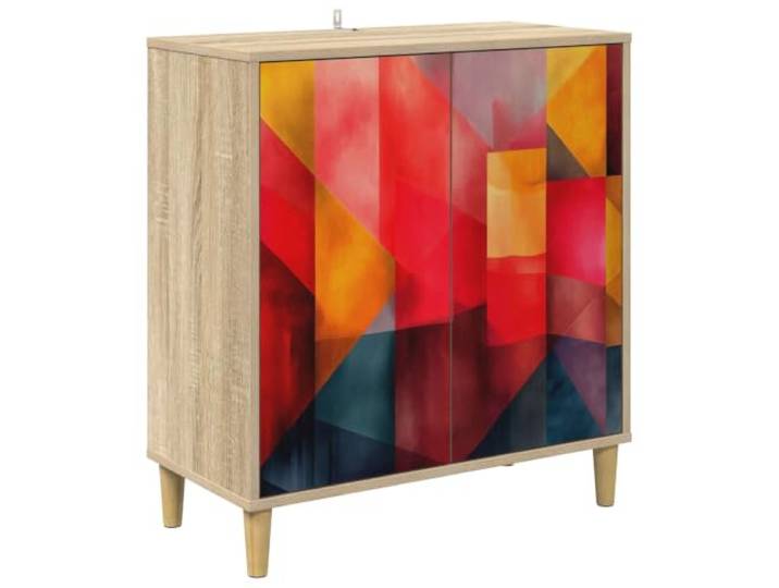 TEKGHUT Sideboard HEESCH Sonoma 69 x 33 x 75 cm Holzwerkstoff Holzwerkstoff, mehrere Fächer, erhöhte Füße, dekoratives Muster, einfache Pflege, Wohnzimmer, Esszimmer