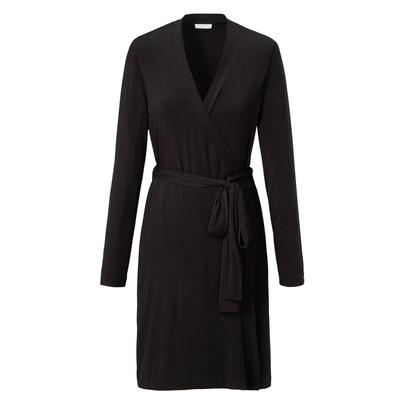 Morgenmantel SASSA "Damen Morgenmantel Casual Comfort", Damen, Gr. 36, schwarz, Viskose, Kleider