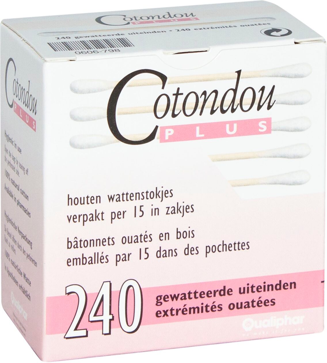 Cotondou + Batonnets Extremites Bois 240 Pieces