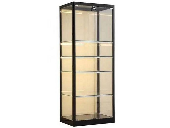 Xlmoebel Vitrine XLMOEBEL Weinschrank in Schwarz mit Glasfront und Regalböden (1-St., Weinschrank) Made in Europa