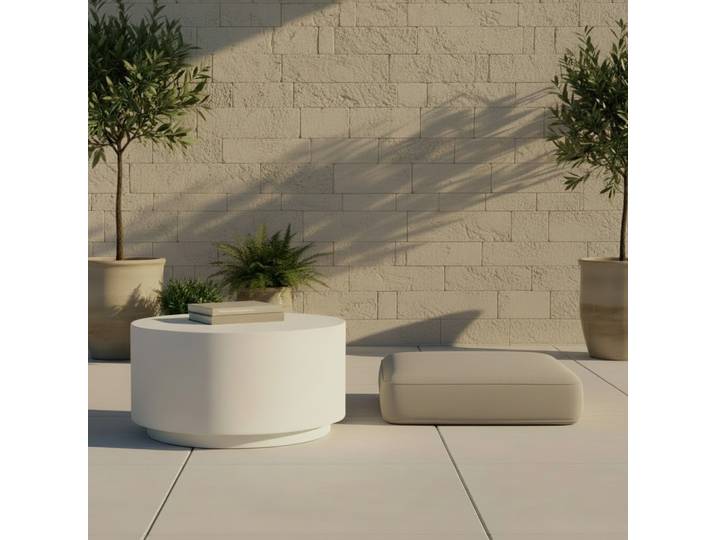 Loungetisch Rome Faserbeton Weiß