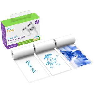 myFirst Kinderkamera-Thermopapier FC5706SA-WE03, weiß, 57 mm x 3 m, 3 Stück, selbstklebend