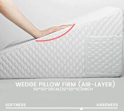 Uplifted Goods Memory Foam Wedge Pillow For Elevated Comfort white 20x20x11in