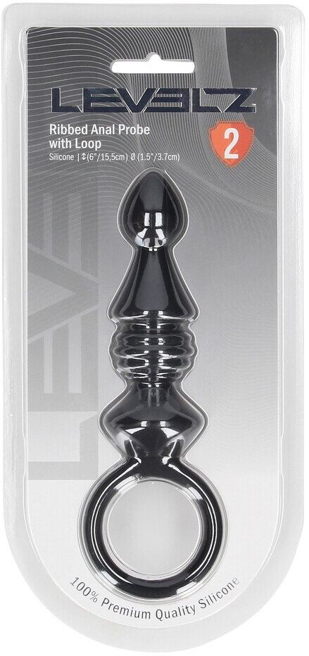 Levelz Probe Anal en Silicone Rainuré avec Anse - Noir