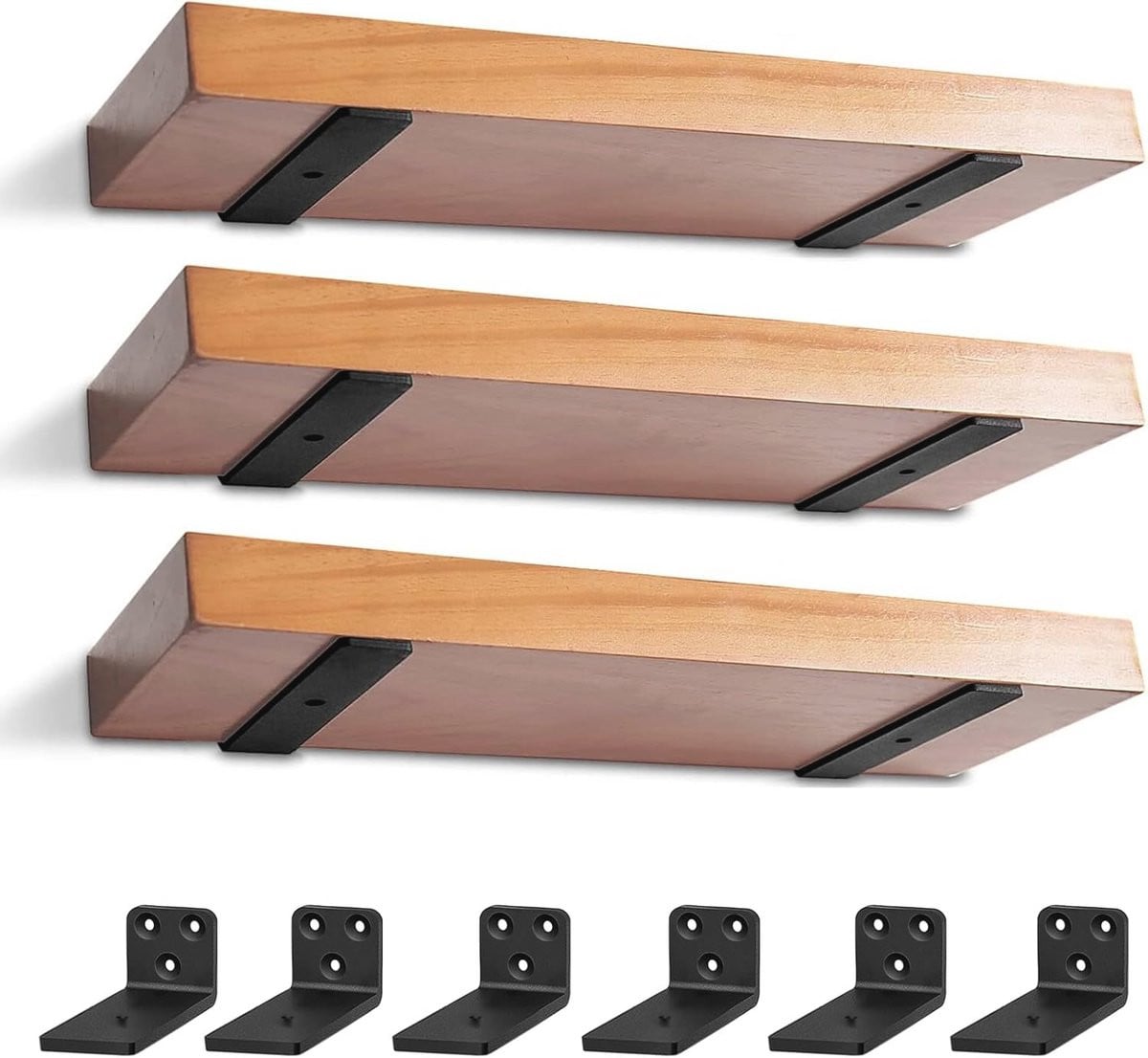 Zware Plankdragers 6 Stuks - Zwart Metaal - Wandsteunen voor Plankondersteuning