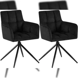 CLP 2er Set Esszimmerstuhl Jonah Stoff schwarz
