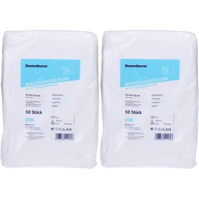 Domotherm Einmal Waschhandschuhe 15x23 cm weiß 2x 2x50 St