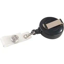 25 Ausweisjojo mit Ansteckclip schwarz, Kunststoff