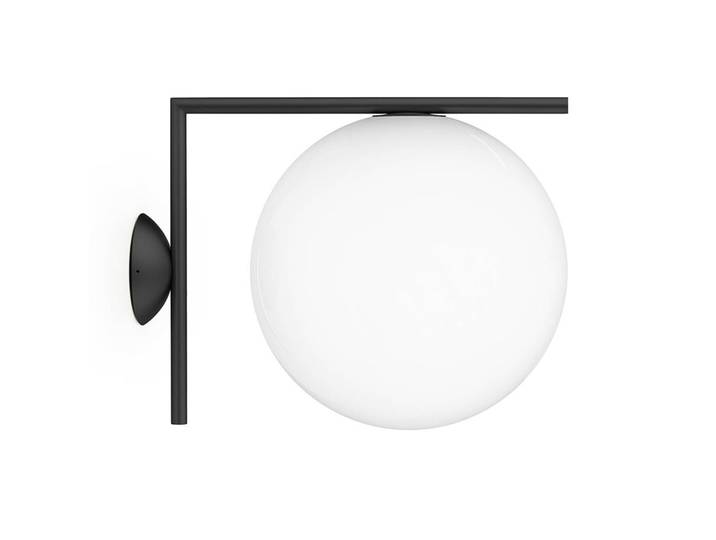 FLOS OUTDOOR lampe murale ou au plafond d'extérieur IC C/W2 (Noir - Verre soufflé et métal)