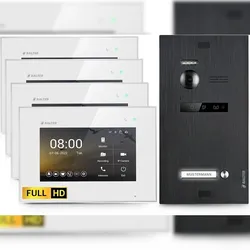 Balter Home HD Video Türsprechanlage mit Smartphone App für 1 Familienhaus, 4x Monitor, Balter EVO HD WLAN Schwarz