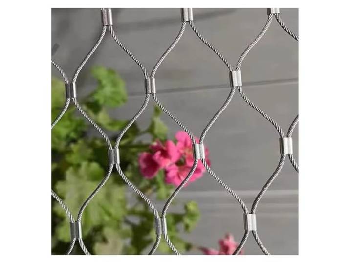 Hynbdes 304 Edelstahl-Seilnetz, Absturzsicherung, Treppe Zaun, Flexibel Multifunktionales Garten-Metallnetz, Flexibles Seil Netz, für Balkone, Bauernhof, Zoos und Zäune, 8cm/1.5mm 2×9m