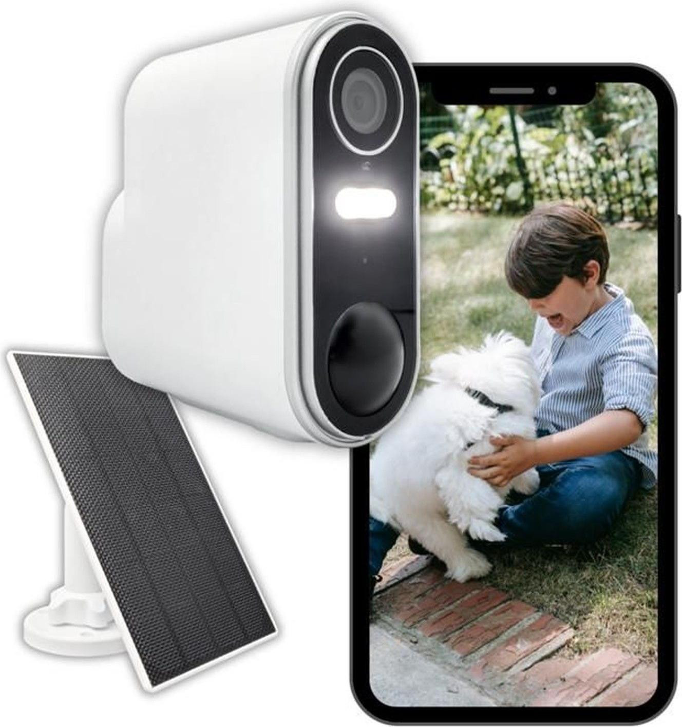 Konyks Camini Air 2 Solar Wireless Outdoor Surveillance Camera met zonnepaneel