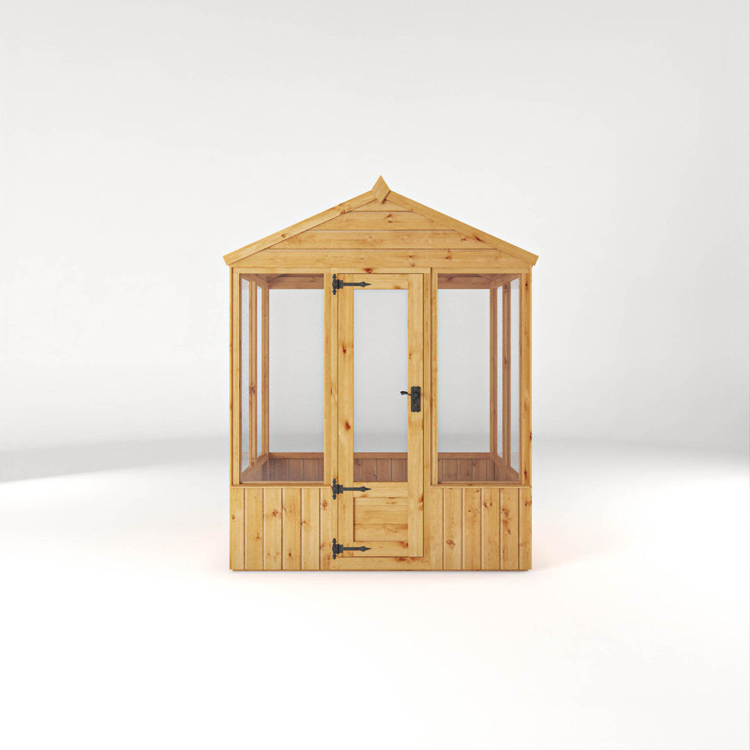 Mercia Garden Products Mercia Premium Woodsman Wooden Styrene Greenhouse Clear;Beige;Brown 229cm H x 187cm W x 132cm D