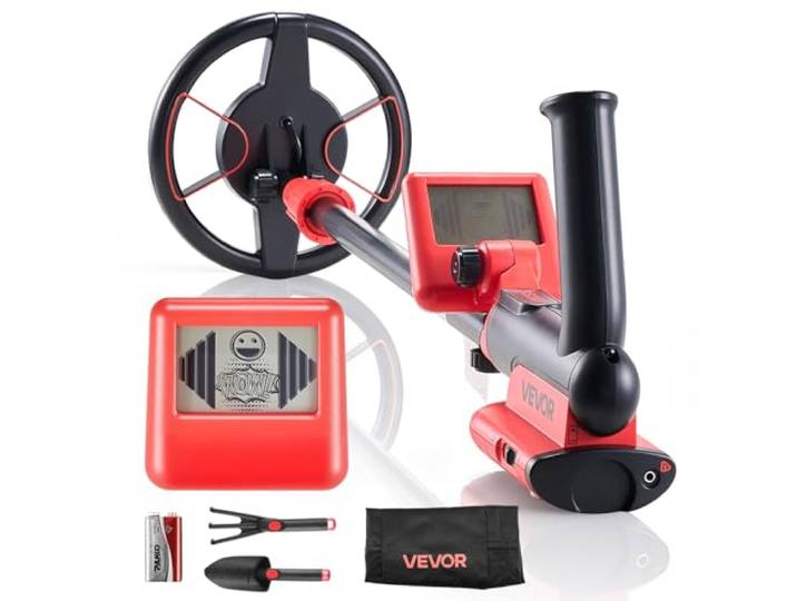 VEVOR Détecteur de Métaux 152\,4 mm Détecteur de Métaux Professionnel Poignée Télescopique 58-86 cm pour Recherche Trésors Détection Or\, Haute Précision\, Bobine de Recherche Étanche IP68 avec Écran LCD