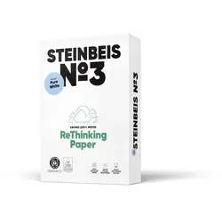 Steinbeis K1606666080B No. 3 - Pure White - Recyclingpapier, A3, 80g, weiß, 500 Blatt