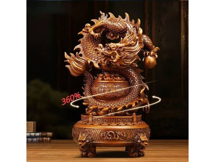 Zhaocailong ornement trésor Pot trépied Feng Shui ornement rotatif ornement salon bureau bureau décoration cadeau Boutique