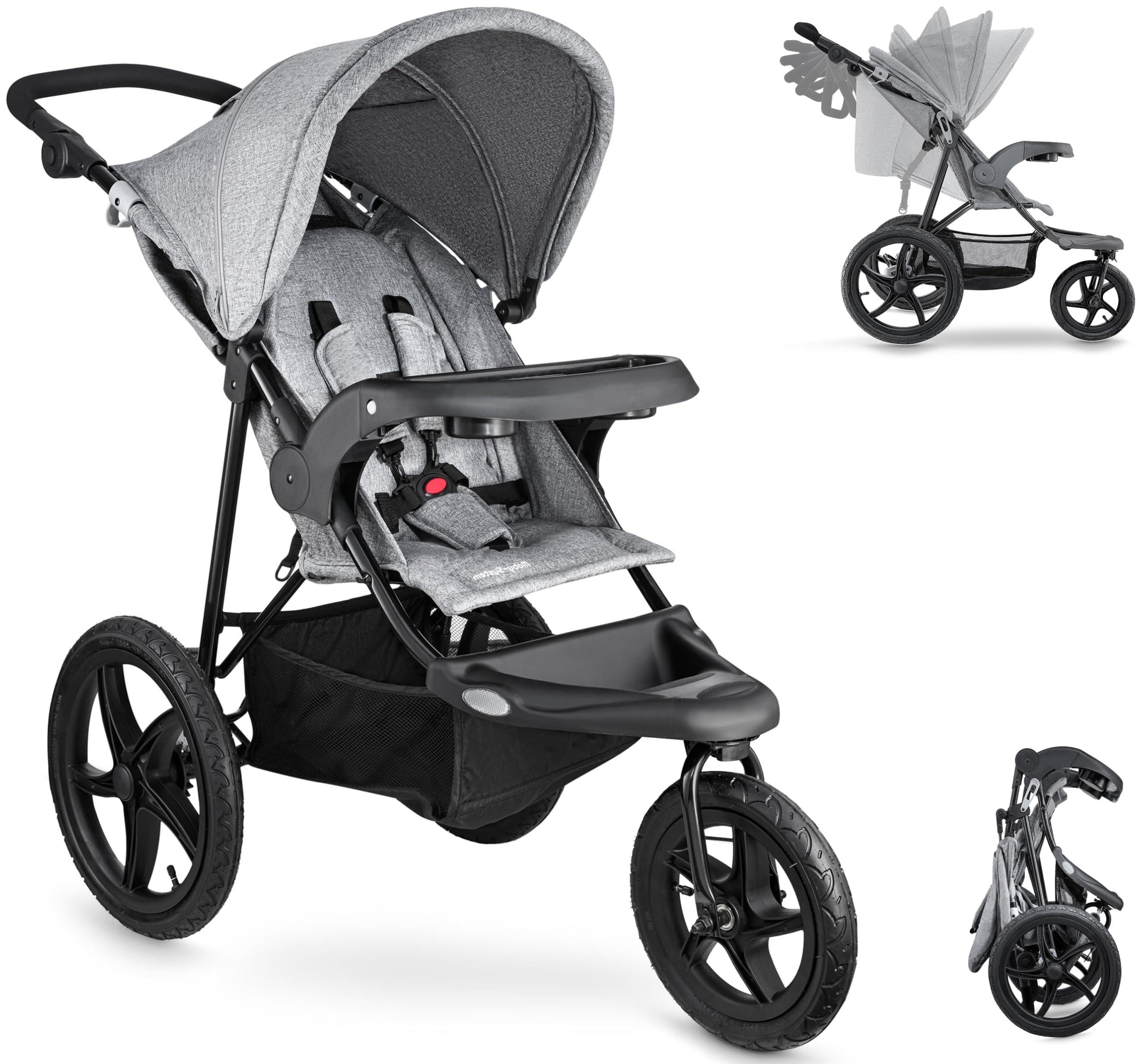 Kinderwagen für den Einsatz beim Joggen, mit Faltfunktion und verstellbarer Rückenlehne