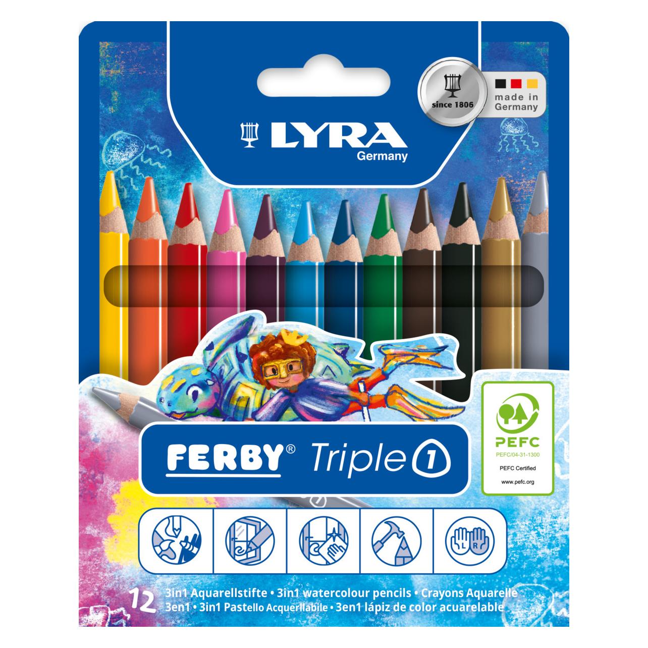 Lyra Aquarellfarbstift TripleOne 12er-ET (12x) (L3641121)
