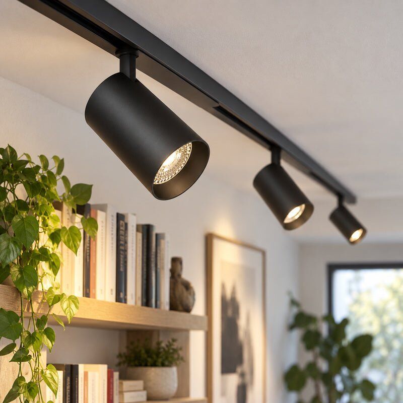 Tsong Spot LED sur Rail COB Triphasé 10W 36° Noir Philips - Garantie 5 ans - Blanc Neutre 4000K - 5500K