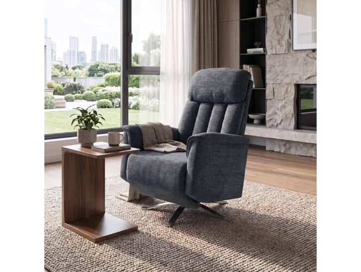 Fauteuil inclinable électrique - HOME NATURE WOHNKONZEPT - FT9202 - Port USB - Repose-pieds réglable - Tissu chenille gris foncé