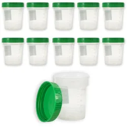 Medi-Inn Urinprobenbecher 125 ml mit grünem Schraubdeckel und Graduierung bis 100 ml 10 Stück