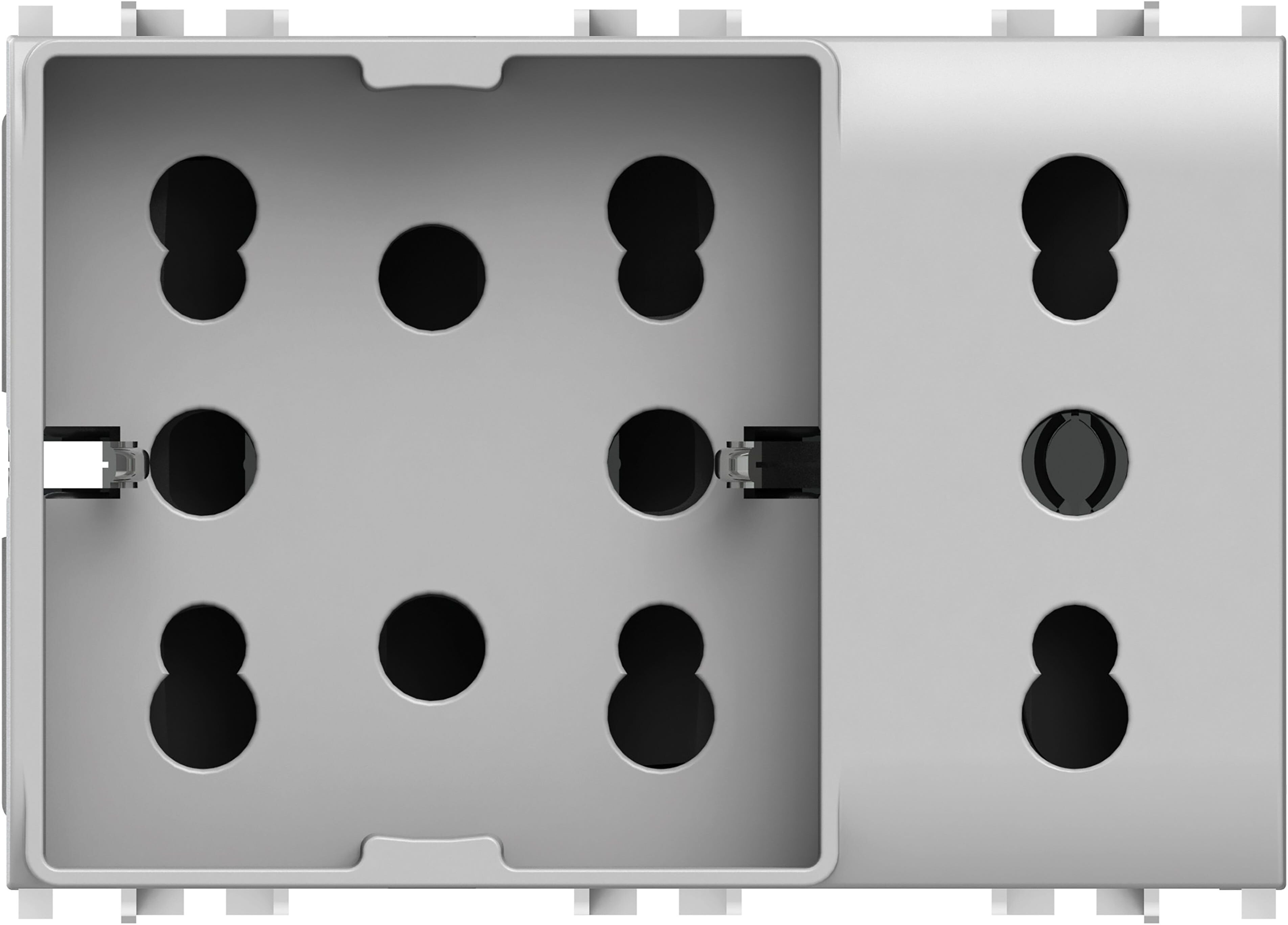 4box PRESA SCHUKO BIPASSO  COMPATIBILE VIMAR PLANA 3 MODULI 4B.V14.H21.XL