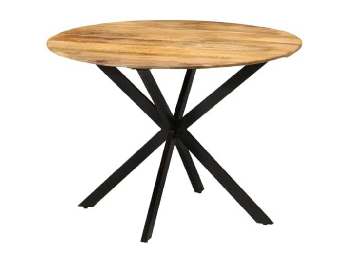 HEFZGDB Esstisch Ø110x78 cm Massivholz Mango und Stahl, Robuste Tischplatte, Stabiler Rahmen, Dauerhaftes Hartholz, Moderner Küchentisch, Esszimmertisch
