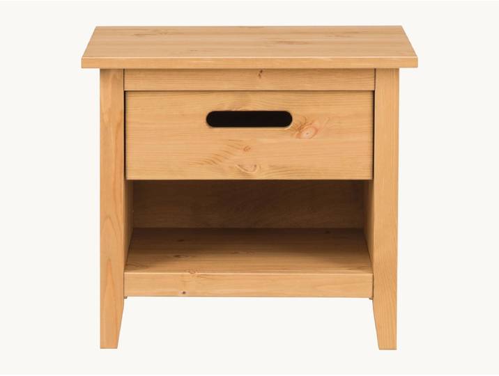 Nachttisch Lucena - H51,5xB58xT40,5 cm - weiß-gewachst