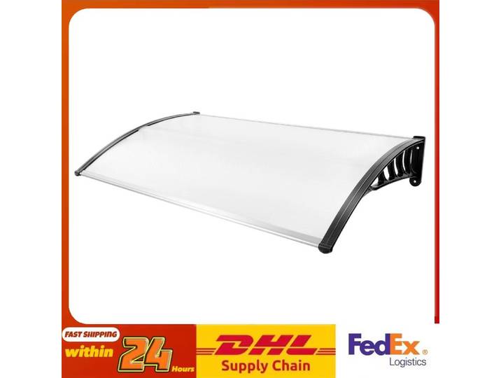 Auvent en polycarbonate PP, protection contre les intempéries, auvent de porte, durable, robuste, transparent, pour porte d'entrée, patio, balcon