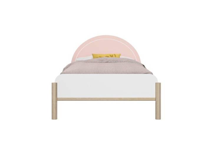 Lit 90cm x 190cm avec éclairage led et tête de lit rose en mélaminé