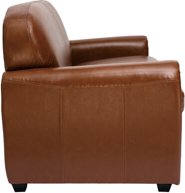 Miliboo Vintage-Ledersofa braun 3-Sitzer CLUB