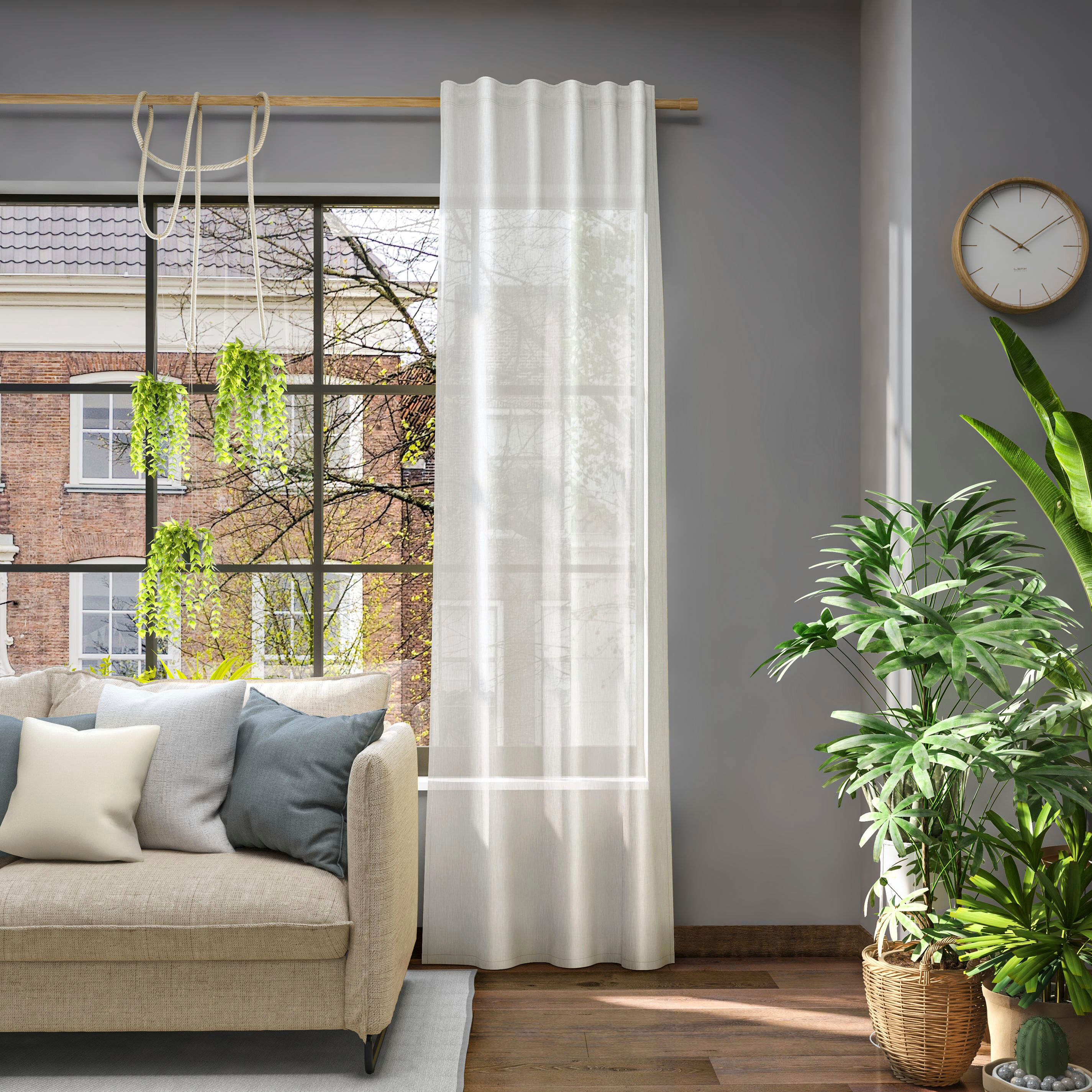Neutex For You! Vorhang NEUTEX FOR YOU "Libre-ECO", beige (creme), B:142cm H:215cm, Jacquard, Polyester, Gardinen, Vorhang, nach Mass creme 215cm, Multifunktionsband, 142cm