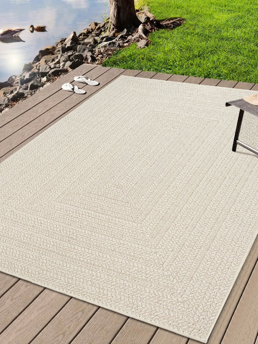 The Carpet Kansas buitenkleed in jute-look, crème, 140 x 200 cm