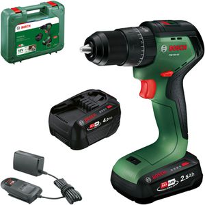 Bosch Akku-Schlagbohrschrauber PSB18V-60, 18 V / 2,5 Ah + 4 Ah, mit 2 Akkus, Ladegerät und Koffer