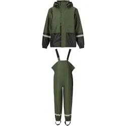 ZigZag Simba PU Regenjacke + Regenhose Set Kinder 3074 - kombu green 8 (128)
