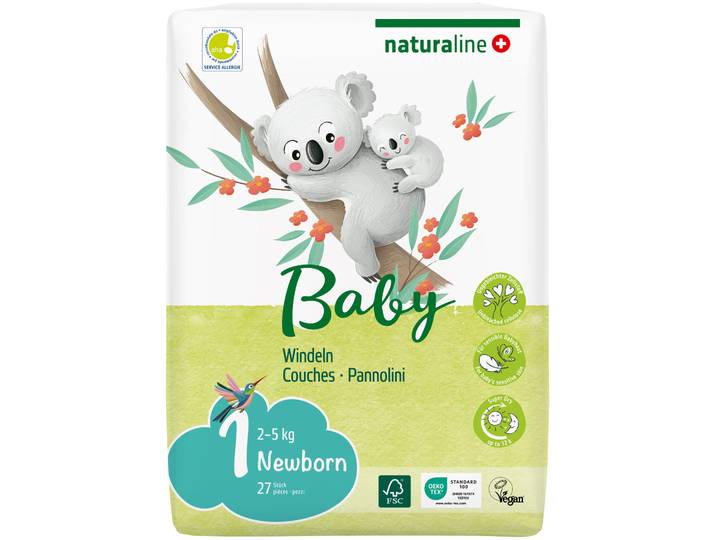Naturaline Cosmetics Naturaline Windeln Grösse 1 Newborn 27 Stück
