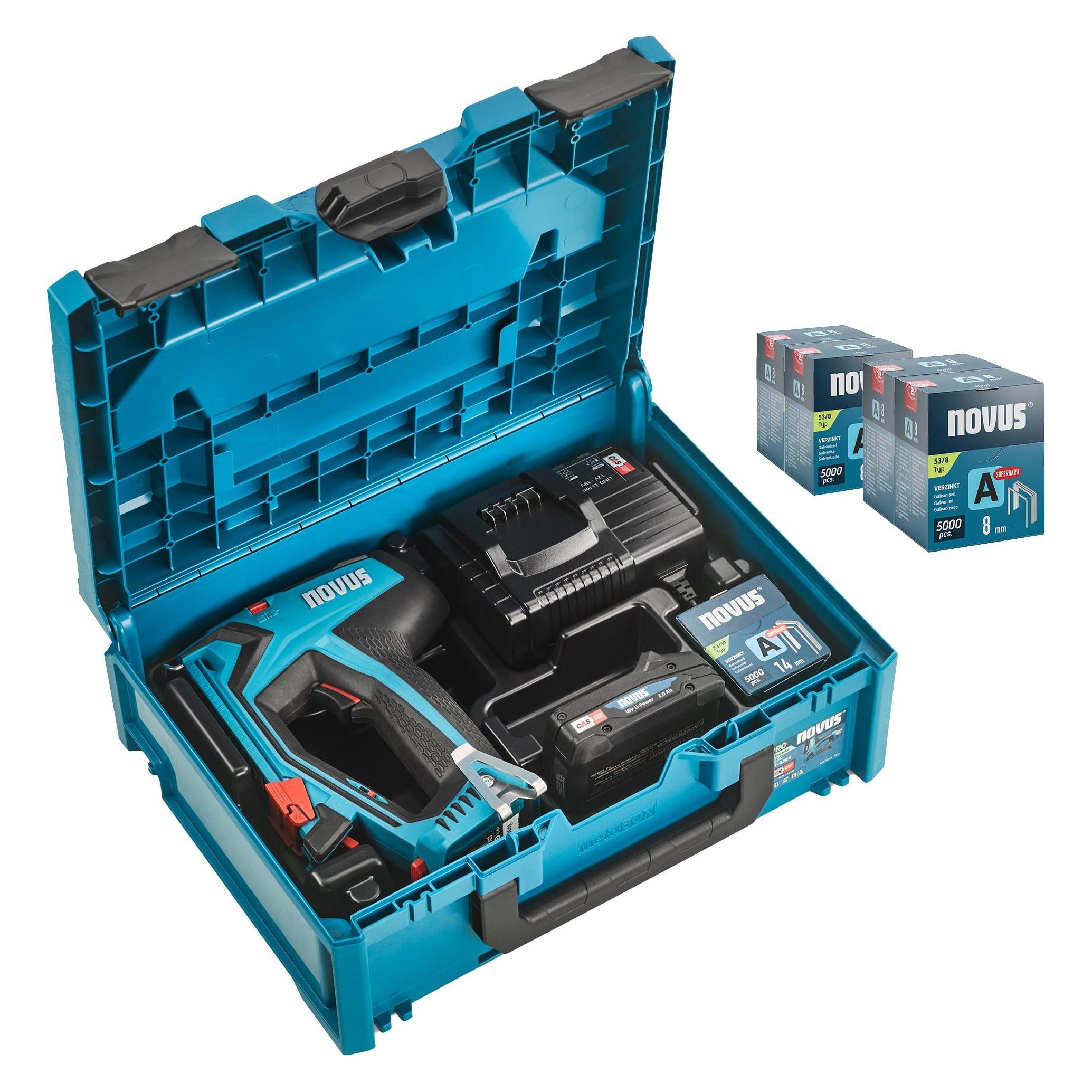 Novus Tools J-550 031-0375 Akkutacker Klammerntyp Typ 37, Typ 53 Klammernlänge (031-0375)