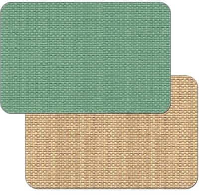 CounterArt Mint Green and Natural Basket Weave Design Reversible Easy Care Plastic Placemat Set of 4 Made in The USA