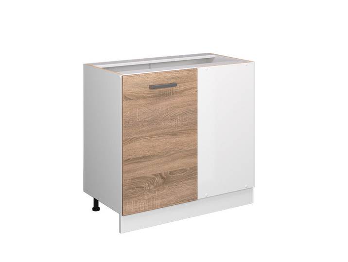 Vicco Eckschrank FÜR Hausrat R-Line Sonoma 86 cm mit Tür, ohne Arbeitsplatte, Sonoma Eiche, Holzwerkstoff, 1 Fächer, Formgebogen, 86x81.6x46 cm, Waschküche, Mehrzweckschrank