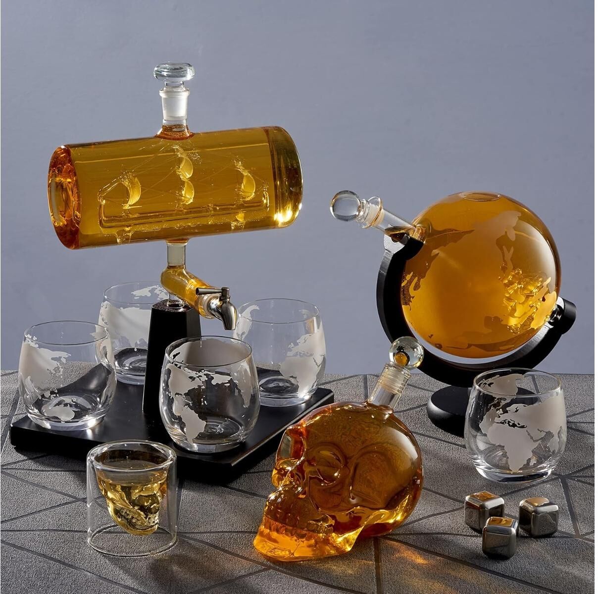 Dekanter "Oak & Steel Globus 1,5 l", transparent, B:20cm, Karaffen, Dekanter transparent 1,5ml